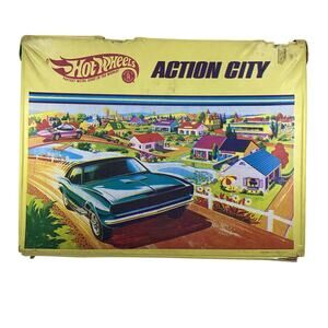 Vintage Hot Wheels Action City 1968 Mattel Redline Playset Briefcase Carry Case